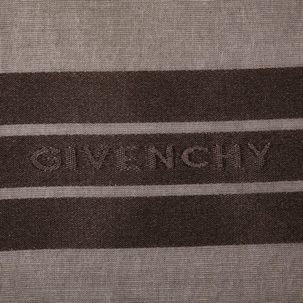 ジバンシー ロゴ スカーフ ブラウン シルク レディース Givenchy 【中古】