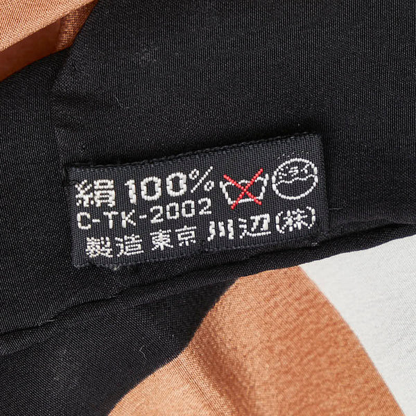 サンローラン スカーフ ブラック ブラウン グレー シルク レディース SAINT LAURENT 【中古】