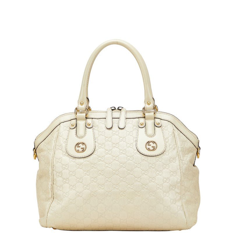 グッチ グッチシマ ハンドバッグ 282299 アイボリー ホワイト レザー レディース GUCCI 【中古】