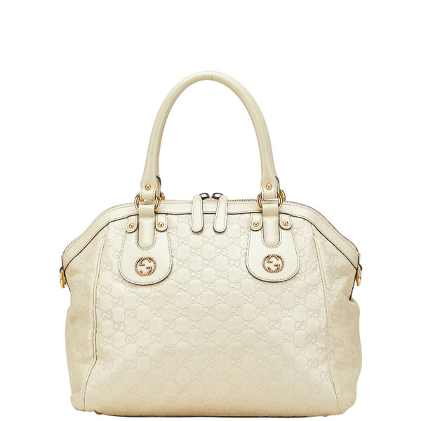 グッチ グッチシマ ハンドバッグ 282299 アイボリー ホワイト レザー レディース GUCCI 【中古】