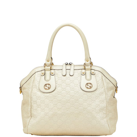 グッチ グッチシマ ハンドバッグ 282299 アイボリー ホワイト レザー レディース GUCCI 【中古】