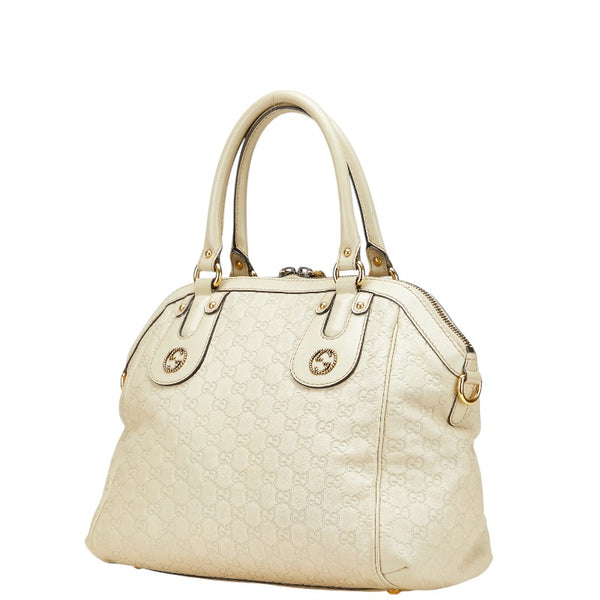グッチ グッチシマ ハンドバッグ 282299 アイボリー ホワイト レザー レディース GUCCI 【中古】