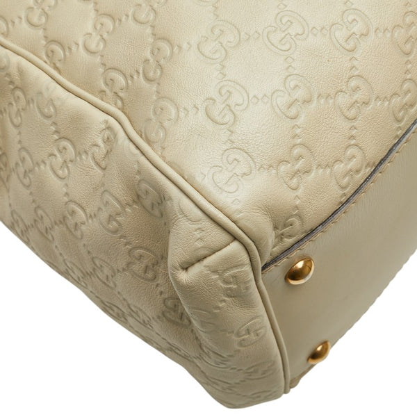 グッチ グッチシマ ハンドバッグ 282299 アイボリー ホワイト レザー レディース GUCCI 【中古】