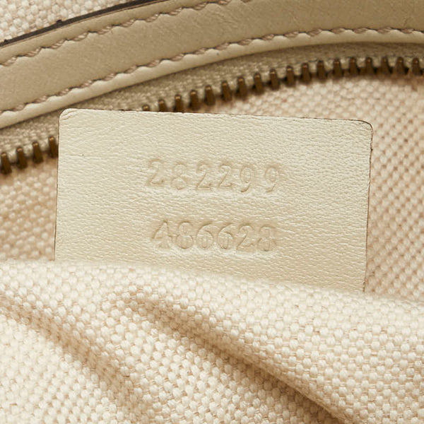 グッチ グッチシマ ハンドバッグ 282299 アイボリー ホワイト レザー レディース GUCCI 【中古】
