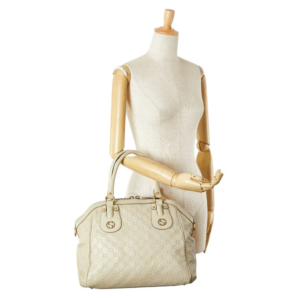 グッチ グッチシマ ハンドバッグ 282299 アイボリー ホワイト レザー レディース GUCCI 【中古】