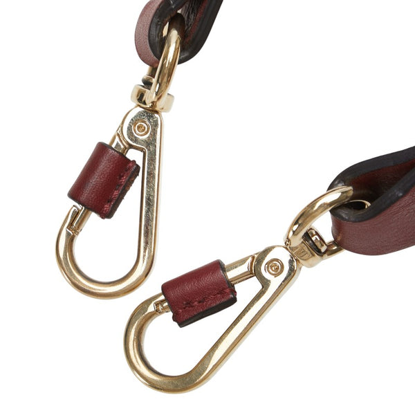 クロエ フラワー 花  ショルダーストラップ ネイビー ワインレッド レザー レディース Chloe 【中古】