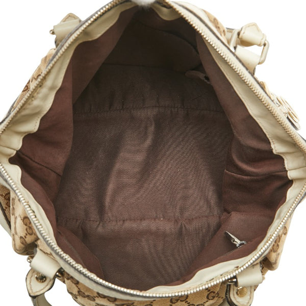 グッチ GGキャンバス スーキー ハンドバッグ ショルダーバッグ 2WAY 247902 ベージュ ホワイト キャンバス レザー レディース GUCCI 【中古】