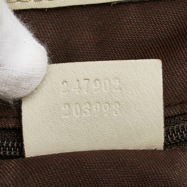 グッチ GGキャンバス スーキー ハンドバッグ ショルダーバッグ 2WAY 247902 ベージュ ホワイト キャンバス レザー レディース GUCCI 【中古】