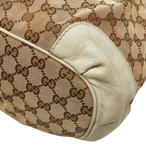グッチ GGキャンバス スーキー ハンドバッグ ショルダーバッグ 2WAY 247902 ベージュ ホワイト キャンバス レザー レディース GUCCI 【中古】