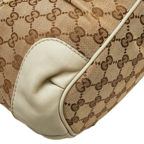 グッチ GGキャンバス スーキー ハンドバッグ ショルダーバッグ 2WAY 247902 ベージュ ホワイト キャンバス レザー レディース GUCCI 【中古】