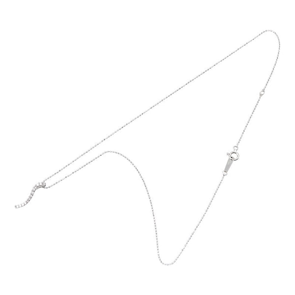 K18WG ホワイトゴールド ダイヤ0.16ct ペンダントネックレス レディース 【中古】
