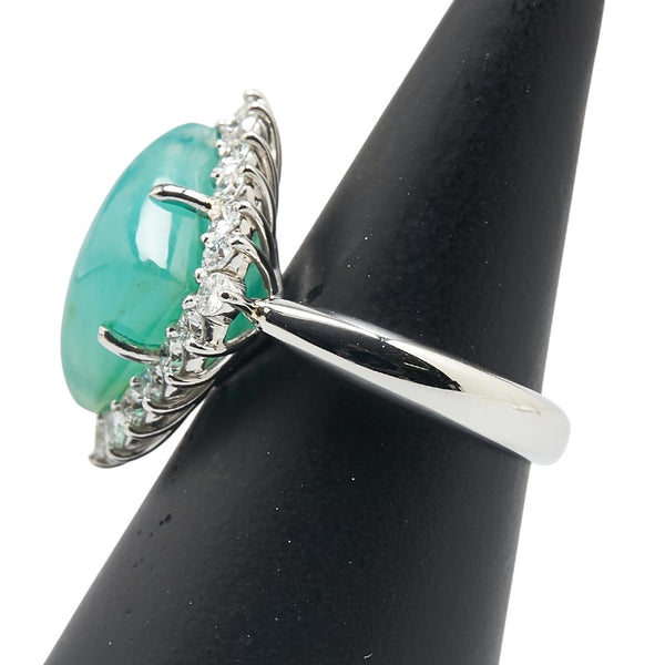 Pt900 プラチナ オパール5.01ct ダイヤ1.02ct 三角形 トライアングル リング 指輪 レディース 14号 【中古】