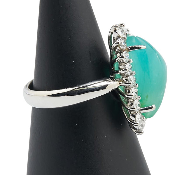 Pt900 プラチナ オパール5.01ct ダイヤ1.02ct 三角形 トライアングル リング 指輪 レディース 14号 【中古】