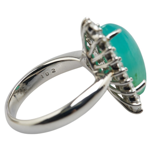 Pt900 プラチナ オパール5.01ct ダイヤ1.02ct 三角形 トライアングル リング 指輪 レディース 14号 【中古】