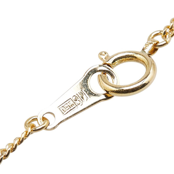 K18YG イエローゴールド ダイヤ0.41ct プチ ネックレス レディース 【中古】