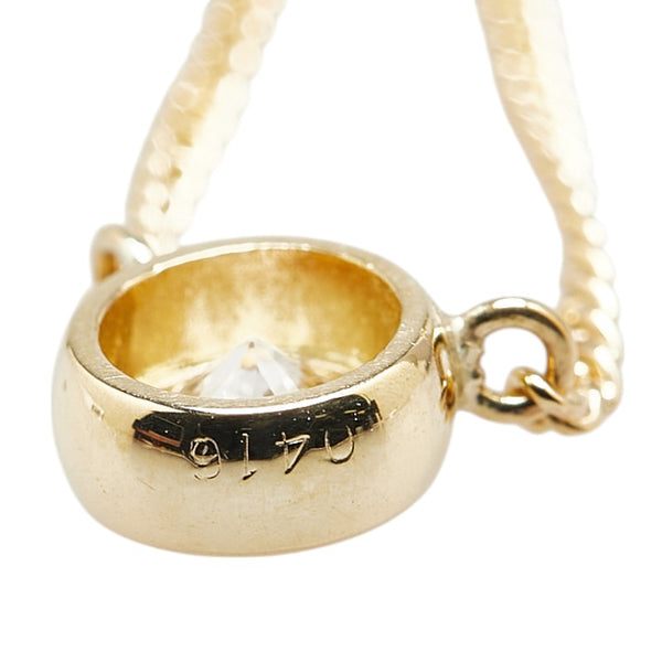 K18YG イエローゴールド ダイヤ0.41ct プチ ネックレス レディース 【中古】