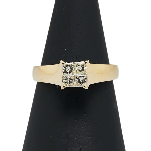 K18YG イエローゴールド ダイヤ0.50ct リング 指輪 レディース 15号 【中古】