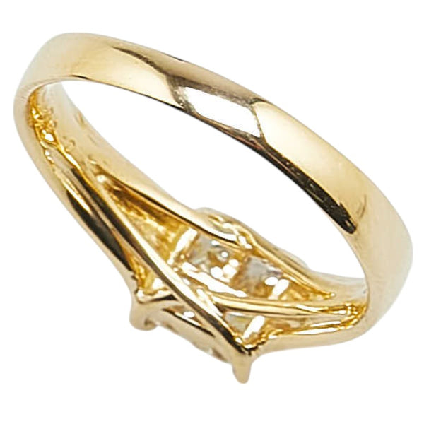 K18YG イエローゴールド ダイヤ0.50ct リング 指輪 レディース 15号 【中古】
