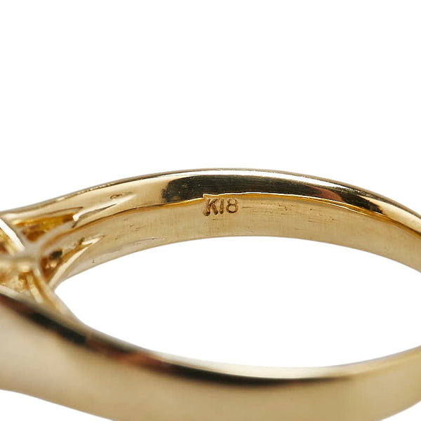 K18YG イエローゴールド ダイヤ0.50ct リング 指輪 レディース 15号 【中古】