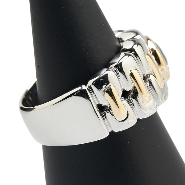 Pt900 プラチナ K18YG イエローゴールド コンビ ダイヤ1.39ct リング 指輪 メンズ 17号 【中古】