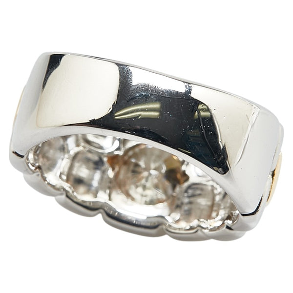 Pt900 プラチナ K18YG イエローゴールド コンビ ダイヤ1.39ct リング 指輪 メンズ 17号 【中古】
