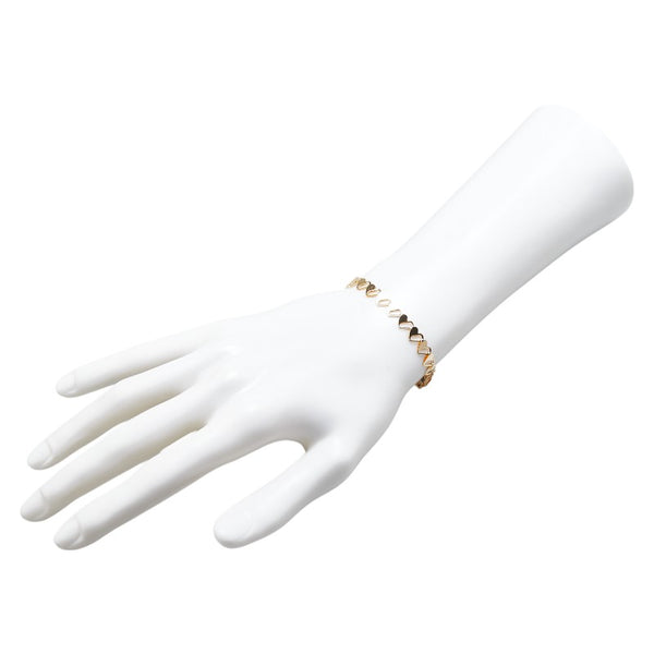 K18YG イエローゴールド ハート モチーフ ブレスレット レディース 【中古】