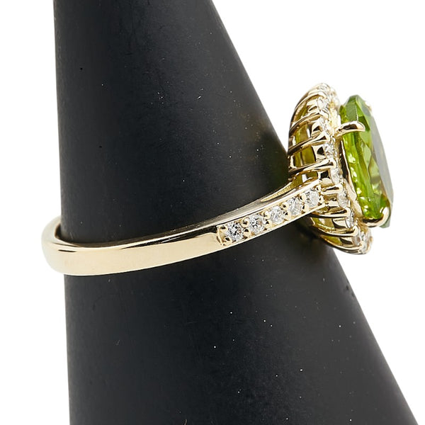 グリーン K18YG イエローゴールド ペリドット1.92ct ダイヤ0.37ct リング 指輪 レディース 13号 【中古】
