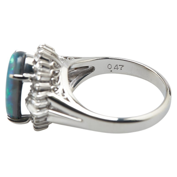Pt900 プラチナ ブラックオパール2.16ct ダイヤ0.47ct リング 指輪 レディース 10号 【中古】
