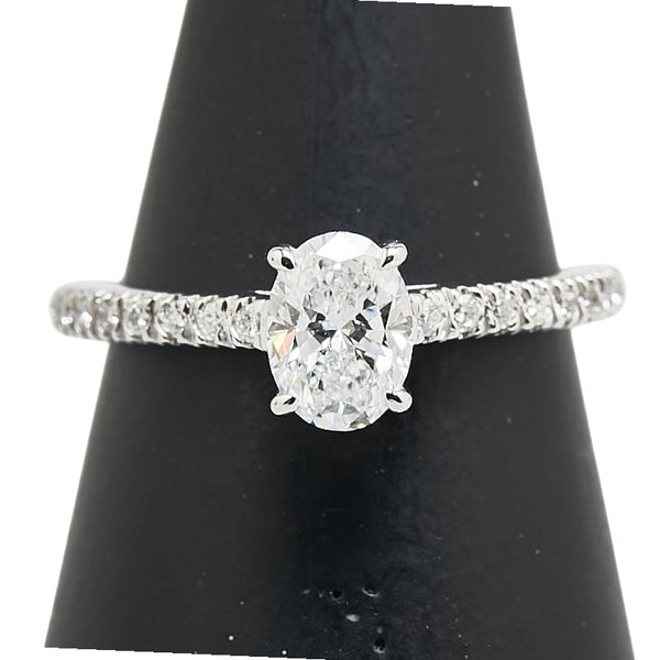 Pt950 プラチナ ダイヤ0.64ct ダイヤ0.14ct リング 指輪 レディース 9号 【中古】