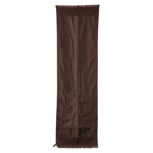 ルイ ヴィトン モノグラム モナコ ストール ブラウン シルク レディース LOUIS VUITTON 【中古】