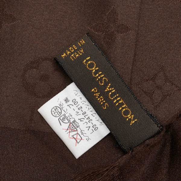 ルイ ヴィトン モノグラム モナコ ストール ブラウン シルク レディース LOUIS VUITTON 【中古】