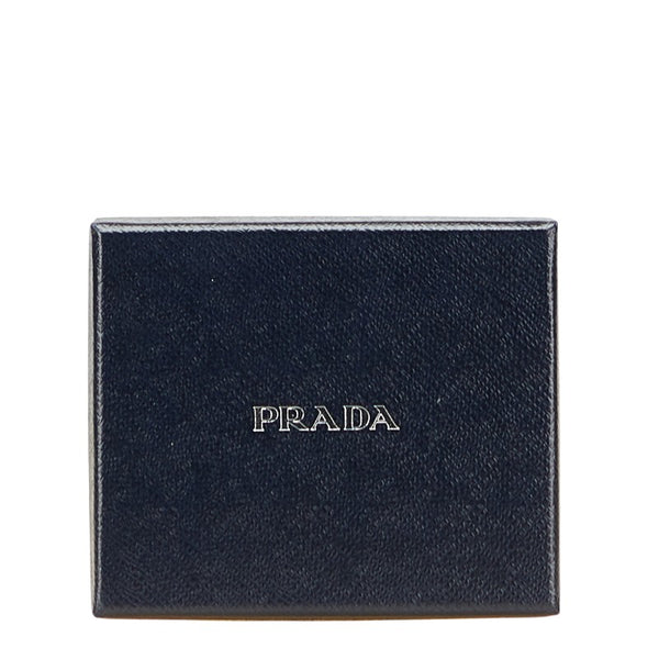 プラダ ロゴ カードケース ピンク レザー レディース PRADA 【中古】