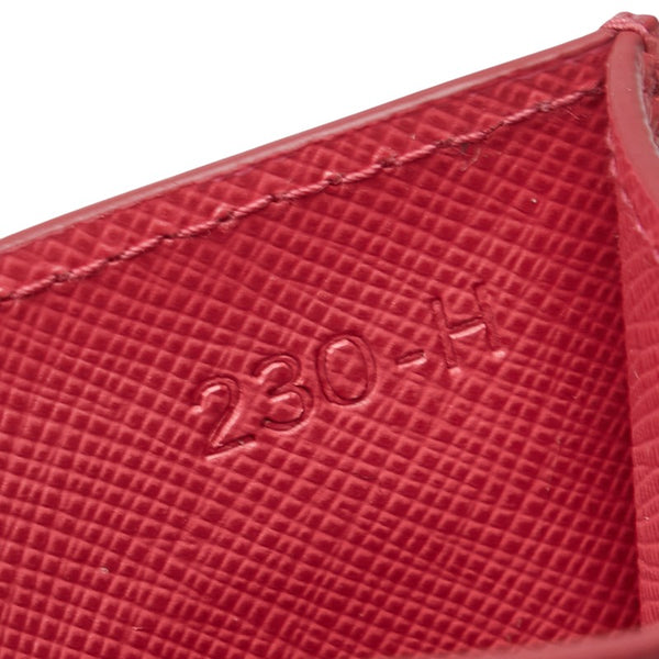 プラダ ロゴ カードケース ピンク レザー レディース PRADA 【中古】