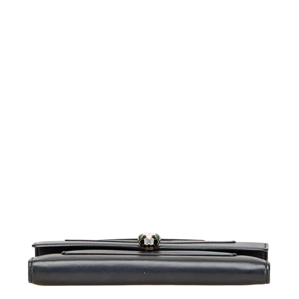 ブルガリ セルペンティ 長財布 ブラック レザー レディース BVLGARI 【中古】
