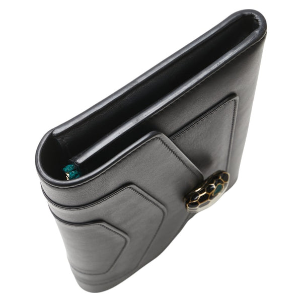 ブルガリ セルペンティ 長財布 ブラック レザー レディース BVLGARI 【中古】
