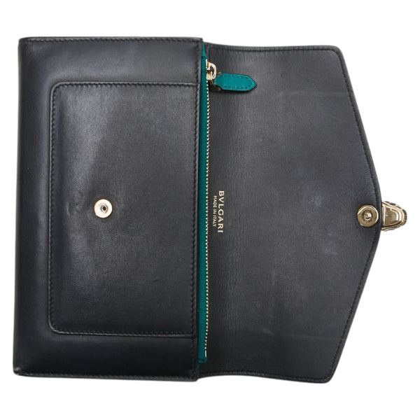 ブルガリ セルペンティ 長財布 ブラック レザー レディース BVLGARI 【中古】