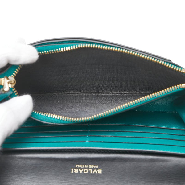 ブルガリ セルペンティ 長財布 ブラック レザー レディース BVLGARI 【中古】