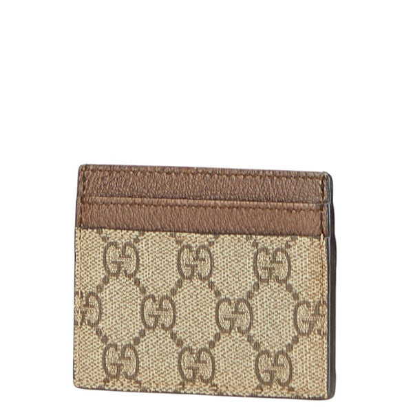 グッチ GGスプリーム オフィディア カードケース 523159 ベージュ ブラウン PVC レザー レディース GUCCI 【中古】