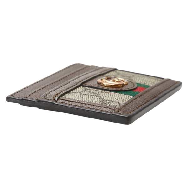 グッチ GGスプリーム オフィディア カードケース 523159 ベージュ ブラウン PVC レザー レディース GUCCI 【中古】