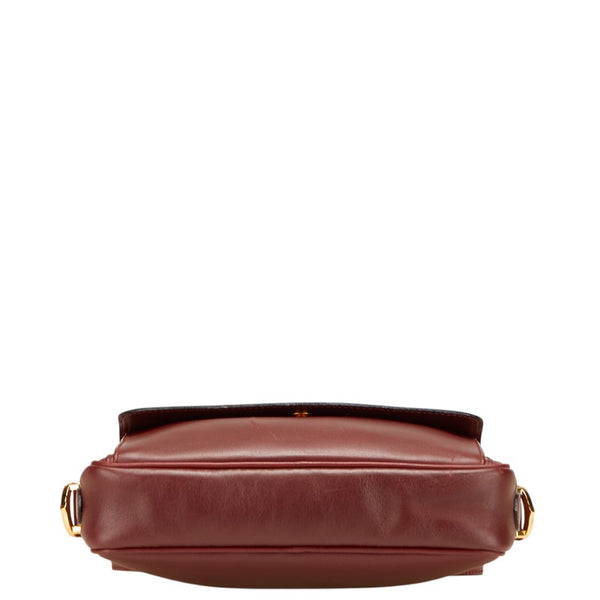 カルティエ マストライン ショルダーバッグ ワインレッド ボルドー レザー レディース CARTIER 【中古】