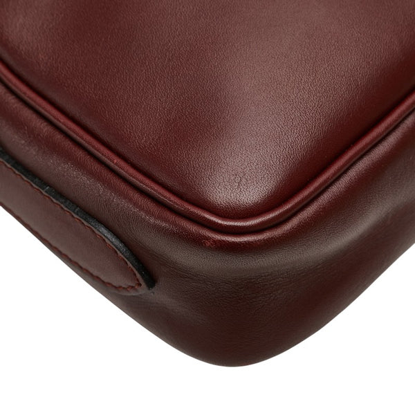 カルティエ マストライン ショルダーバッグ ワインレッド ボルドー レザー レディース CARTIER 【中古】