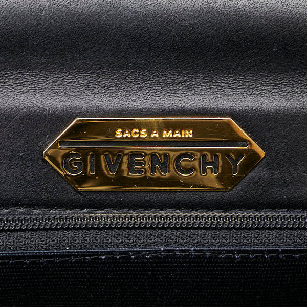ジバンシー ロゴ ハンドバッグ ブラック レザー レディース Givenchy 【中古】