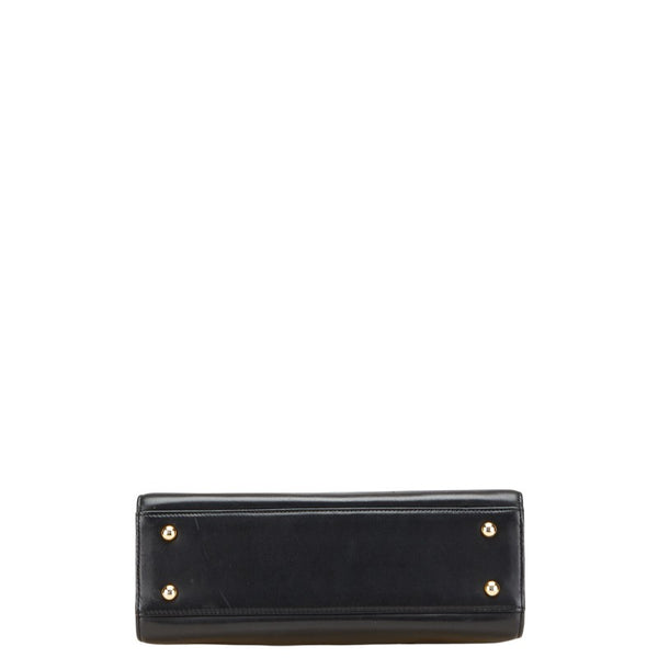 ジバンシー ロゴ ハンドバッグ ブラック レザー レディース Givenchy 【中古】