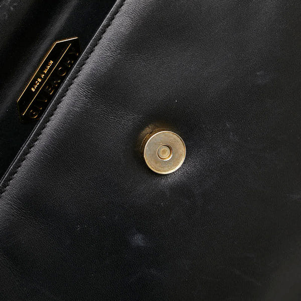 ジバンシー ロゴ ハンドバッグ ブラック レザー レディース Givenchy 【中古】