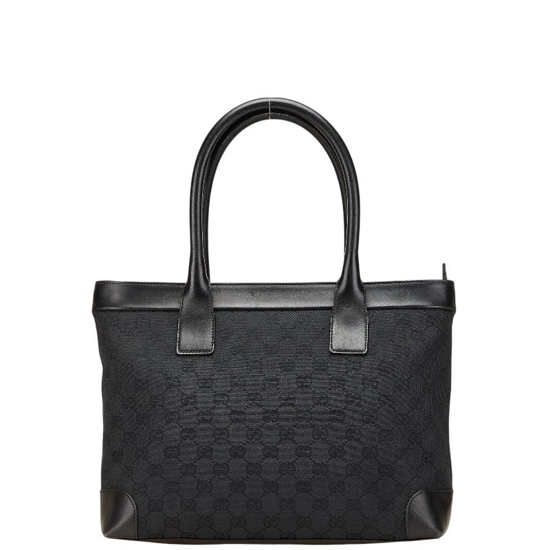 グッチ GGキャンバス ハンドバッグ 33890 ブラック キャンバス レザー レディース GUCCI 【中古】