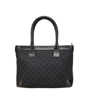 グッチ GGキャンバス ハンドバッグ 33890 ブラック キャンバス レザー レディース GUCCI 【中古】