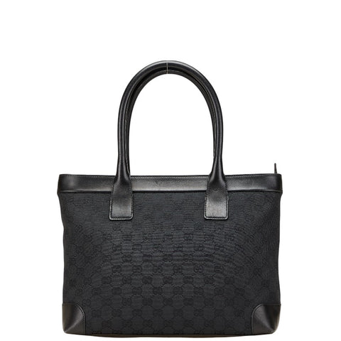 グッチ GGキャンバス ハンドバッグ 33890 ブラック キャンバス レザー レディース GUCCI 【中古】