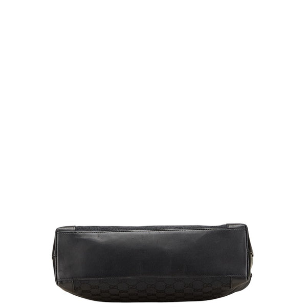 グッチ GGキャンバス ハンドバッグ 33890 ブラック キャンバス レザー レディース GUCCI 【中古】