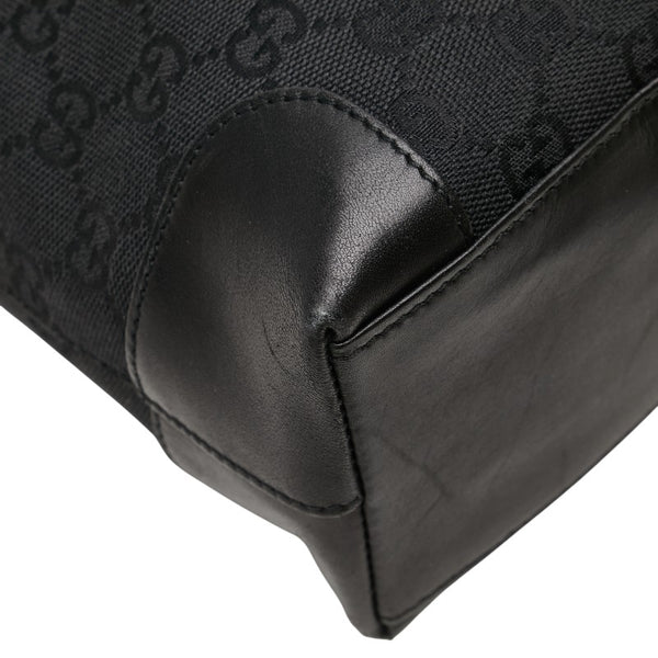 グッチ GGキャンバス ハンドバッグ 33890 ブラック キャンバス レザー レディース GUCCI 【中古】
