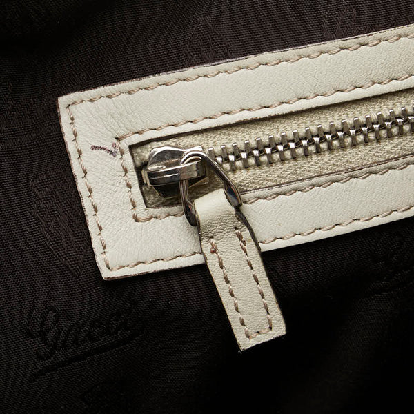 グッチ グッチシマ GGツインズ トートバッグ ショルダーバッグ 232957 アイボリー グレー レザー レディース GUCCI 【中古】